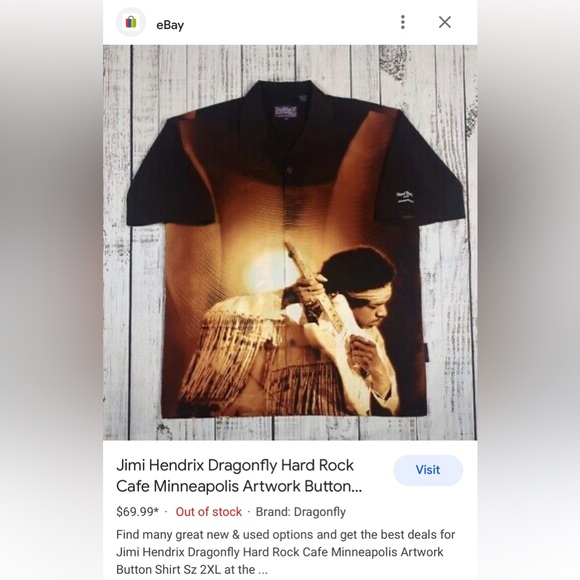 Rare JIMI Hendrix Button Up from Hard Rock Las Vegas - Picture 12 of 12